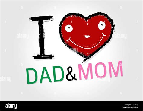 I Love You Dad I Love You Mom Stock Vector Image And Art Alamy