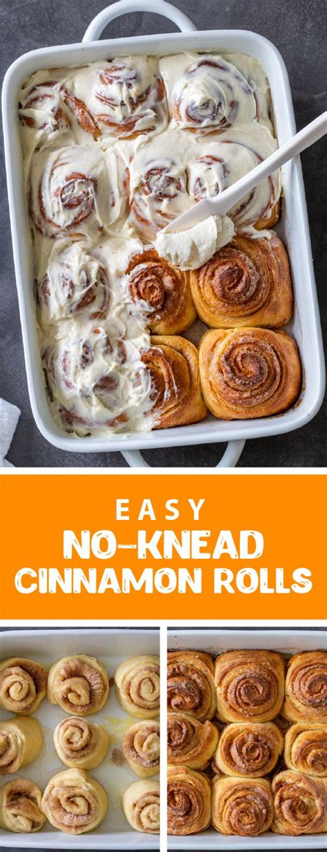 Easy No Knead Cinnamon Rolls In 2020 Sweet Roll Recipe Cinnamon