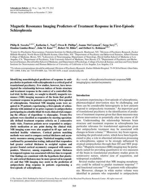 Pdf Magnetic Resonance Imaging Predictors Of Treatment Response In