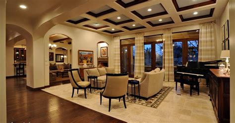 The word coffer literally means 'indentation.' essentially coffered ceilings have a decorative 3d grid embedded into them. Coffered ceiling features and advantages in the interior