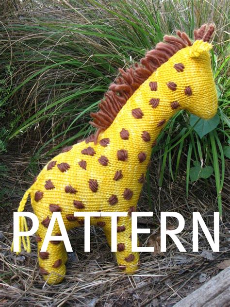 Giraffe Toy Knitting Pattern Pdf Knitted Toys Giraffe Toy