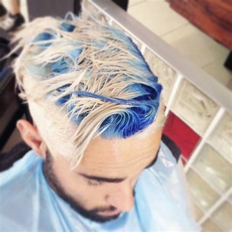 Men Hairstyles Blonde Hair With Blue Highlights Hair Styles Men