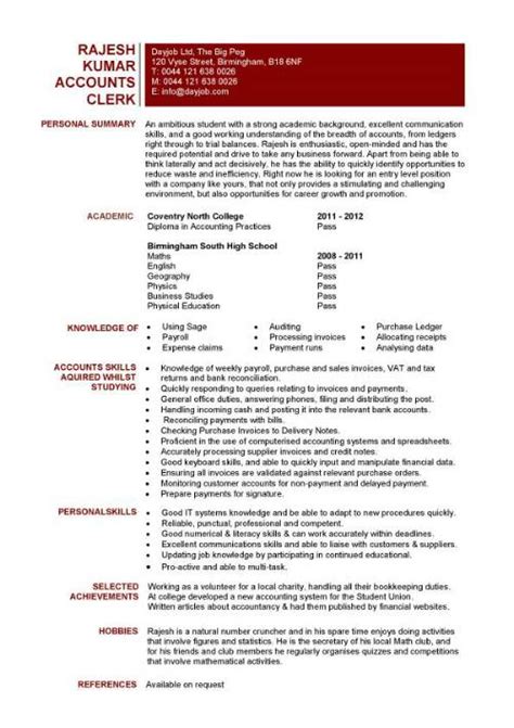 The findings also underscore the increased emphasis on technical skills over traditional experience in the technology sector. Student entry level Accounts Clerk resume template