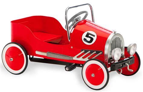 Red 1920s Retro Roadster Steel Pedal Car Ride On Toy