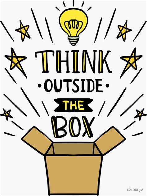 Think Outside The Box Sticker For Sale By Nkmanju Redbubble