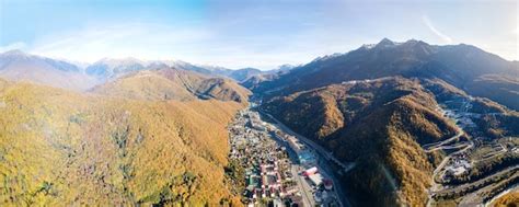 Premium Photo Aerial View Of Gorki Gorod Ski Resort Mountains In