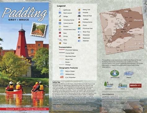 Grey Bruce Paddling Map 2011 Saugeen River Beaver And More