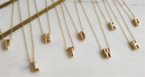 Custom Initial Necklace Personalize Initial Necklace Tiny Gold