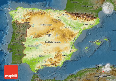 Topographic Map Of Spain