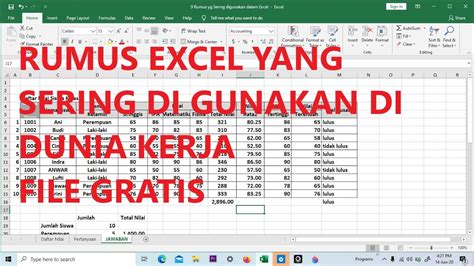 Rumus Dan Contoh Excel Yang Sering Digunakan