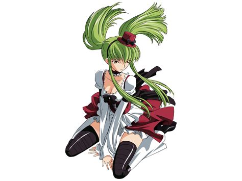 Wallpaper Anime Girls Code Geass C C Green Hair Simple Background 1600x1200 Duality187