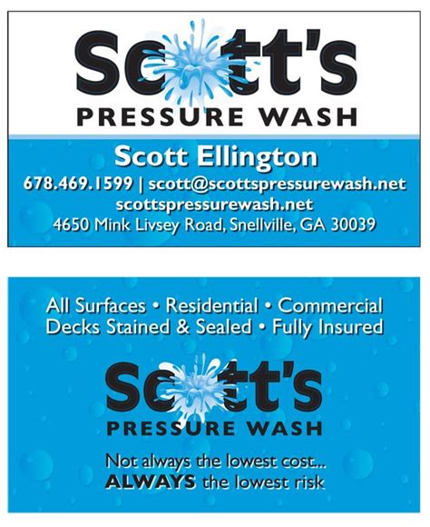 Check spelling or type a new query. Business card redesign for a pressure washing company. | Pressure washing business, Pressure ...