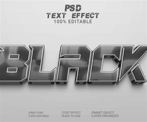 Artstation 3d Black Psd Fully Editable Text Effect Layer Style Psd