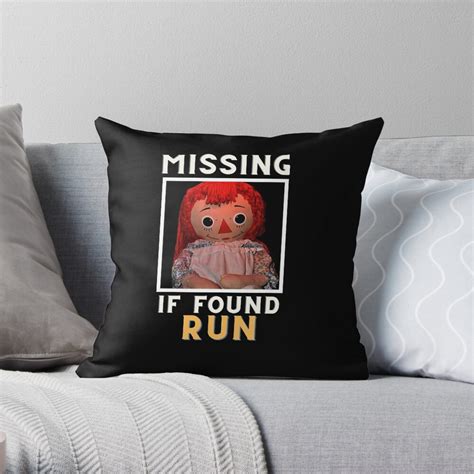 Annabelle Doll Escaped Missing Poster Throw Pillow For Sale By