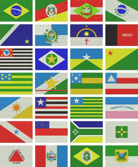 28 Bandeiras Brasil E Estados Matrizes De Bordado R 1499 Em Mercado