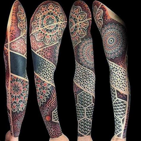 50 Geometric Tattoo Sleeve Designs For Men Complex Ink Ideas