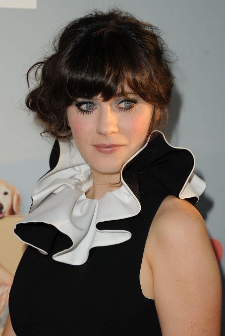Side swept bangs are a flattering style that can suit anyone! Zooey Deschanel Glamor Messy Updo With Bangs - Hairstyles ...