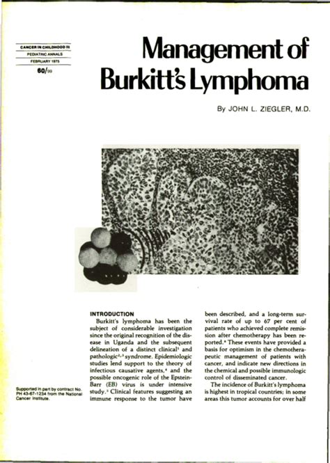 Management Of Burkitts Lymphoma Pediatric Annals