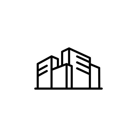 City Town Urban Line Icon Vector Illustration Logo Template