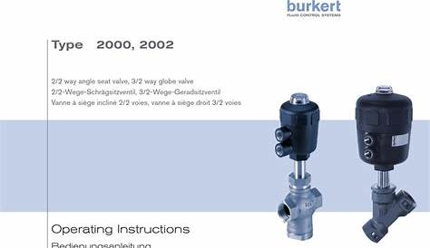 BÜRKERT 2000 OPERATING INSTRUCTIONS MANUAL Pdf Download | ManualsLib