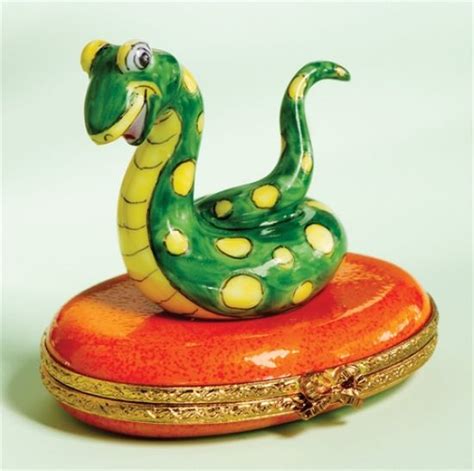 The Cottage Shop Limoges Green Baby Snake Box