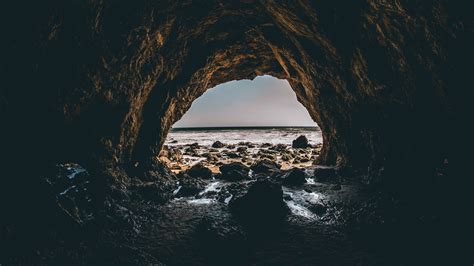 X Resolution Seaside Cave During Daytime Hd Wallpaper