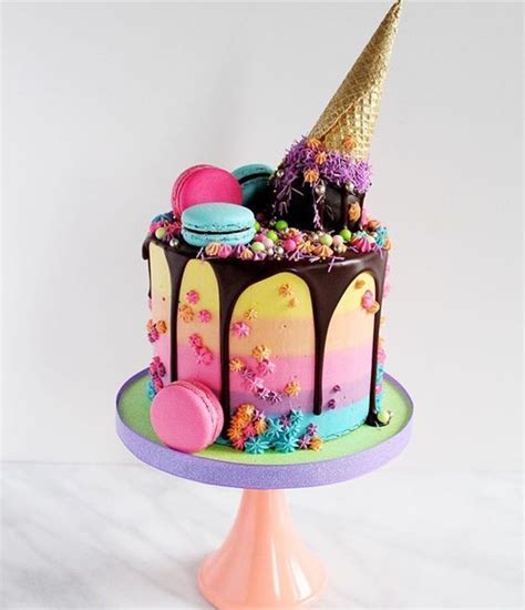 Upside Down Ice Cream Cake Candy Birthday Cakes Crazy Cakes Ice