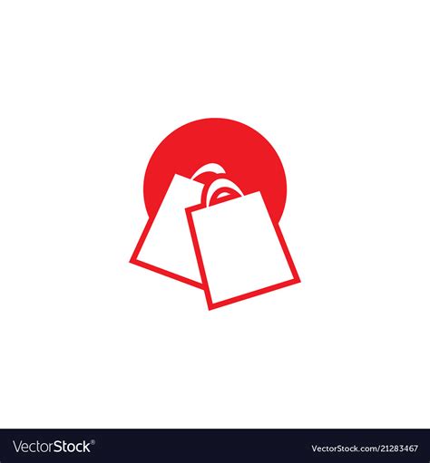 Red Shopping Bag With Circle Retail Logo Design Vector Image