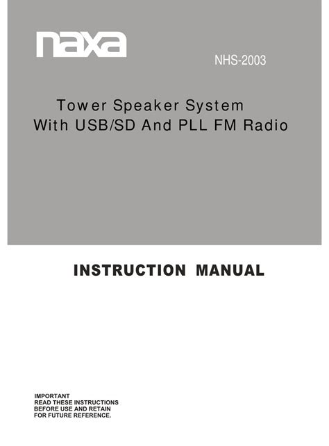 Naxa Nhs 2003 Instruction Manual Pdf Download Manualslib