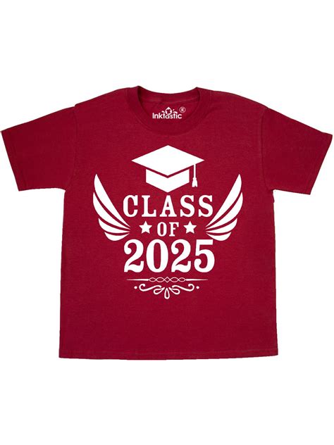 Inktastic Class Of 2025 With Graduation Cap And Wings Youth T Shirt