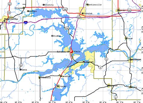 Map Of Lake Eufaula Oklahoma Maping Resources
