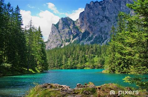 ✓ free for commercial use ✓ high quality images. Sticker pour vitres et fenêtres Montagnes et lac turquoise ...