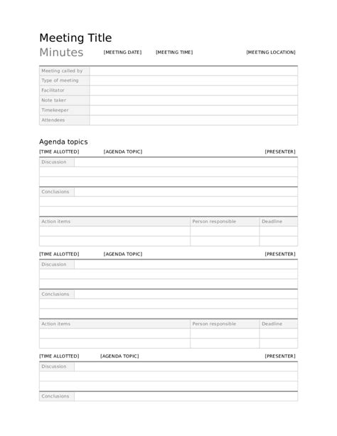 2022 Meeting Minutes Template Fillable Printable Pdf And Forms Handypdf