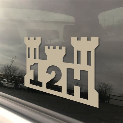 Us Army Mos 12h Construction Engineer Castle Window Decal Inkfidel