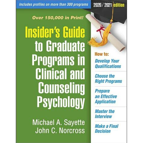 Insiders Guide To Graduate Programs In Clinical And Counseling