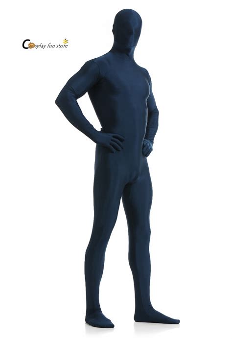 Adult Full Body Spandex Lycra Zentai Suit Dark Blue Tight Suits Pure