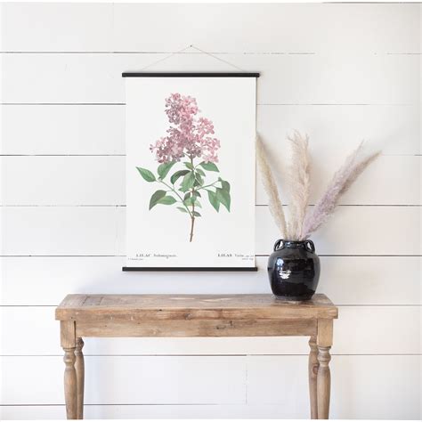 Lilac Print Canvas Wall Art Botanical Decor Hanging Canvas Etsy