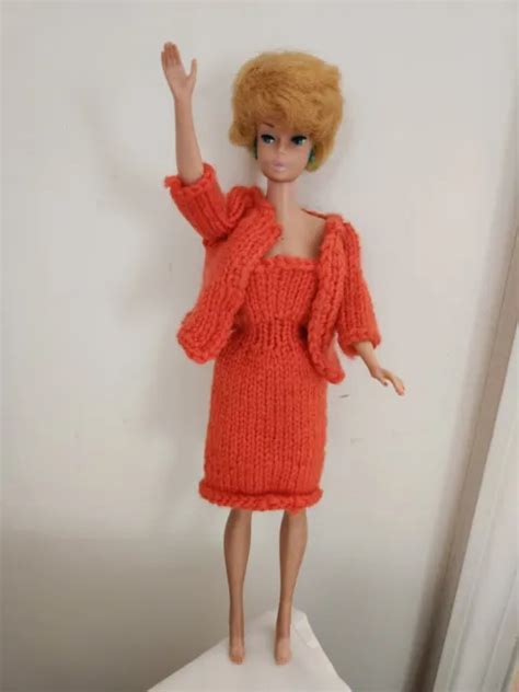 VINTAGE MATTEL MIDGE Barbie Doll Strawberry Blonde Bubble Cut Orange Dress PicClick