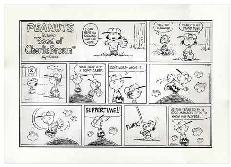 Lot Detail Charles Schulz Hand Drawn Sunday Peanuts Strip From