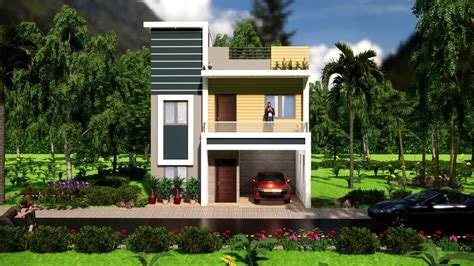 25x35 Duplex House Design With Interior 2bhk House 900 Sqf With Car