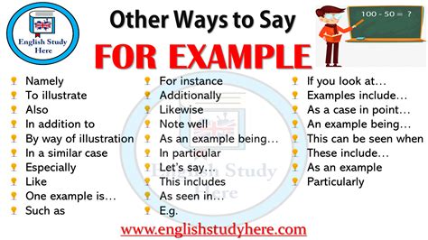 Other Ways To Say For Example English Study Here