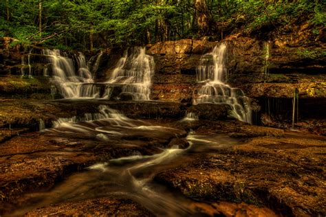Usa Waterfalls Fall Branch New River Gorge Nature Wallpapers Hd
