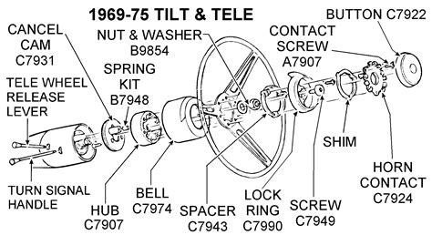 1969 75 Tilt And Tele Diagram View Chicago Corvette Supply