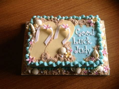 Need ideas for cakes for your friend's farewell party?farewell cake decorating ideas bright flower fondant goodbye 1. Farewell Beach Cake - CakeCentral.com