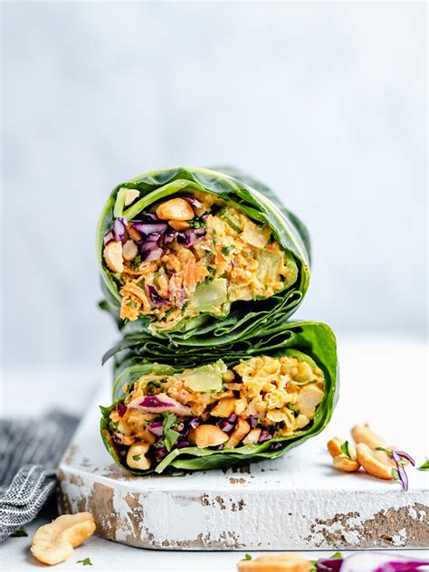 vegan curry chickpea salad collard wraps ambitious kitchen