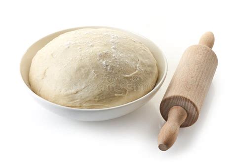 Bowl Of Fresh Dough And Rolling Pin Stock Photo Image Of Fatty