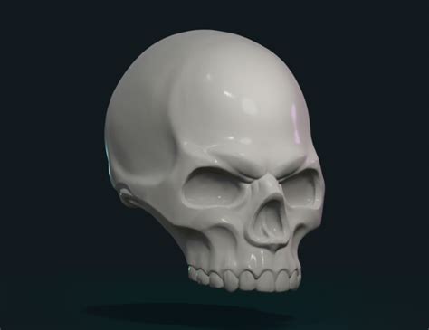 3d Printed Stylized Skull By Skazok Pinshape