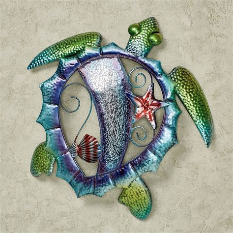 Mosaic Sea Turtle Metal Wall Art