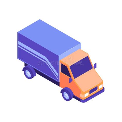 Delivery Truck Isometric Illustration Stock Vector Illustration Of