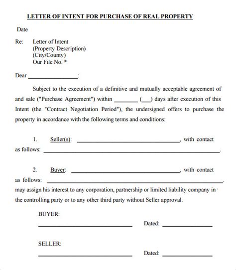 Purchase Offer Letter Template